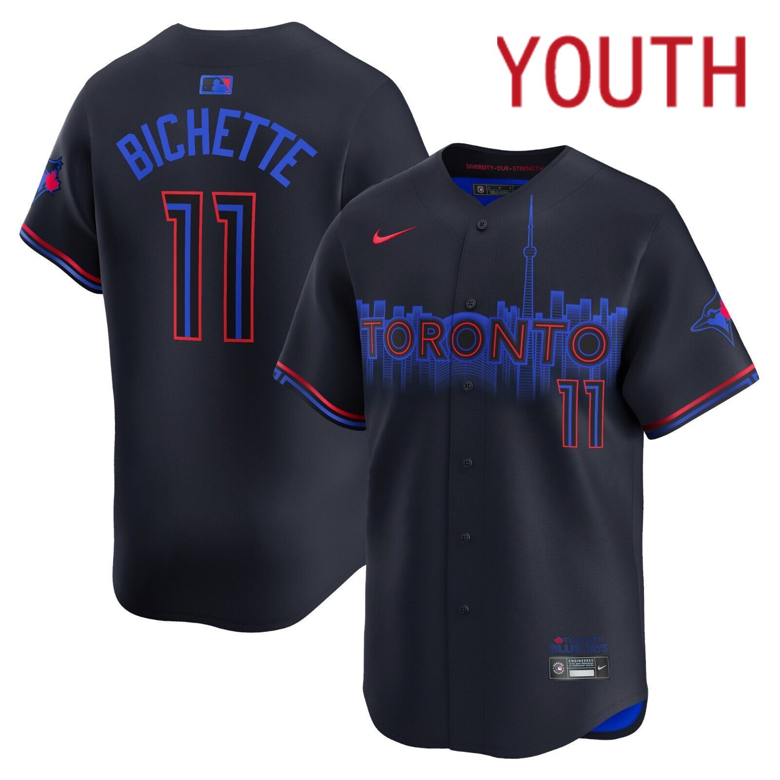 2024 Youth Toronto Blue Jays #11 Bichette City Connect Nike Dri-FIT MLB Limited black Jersey